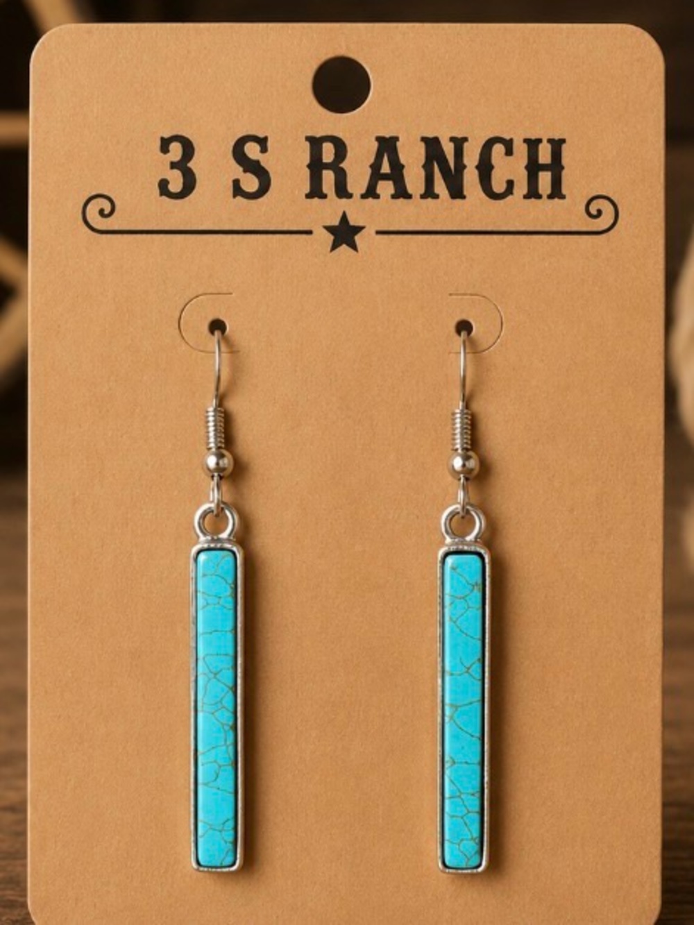 💲 3 S Ranch Turquoise Bar Drop Earrings – NWT 💎🤠